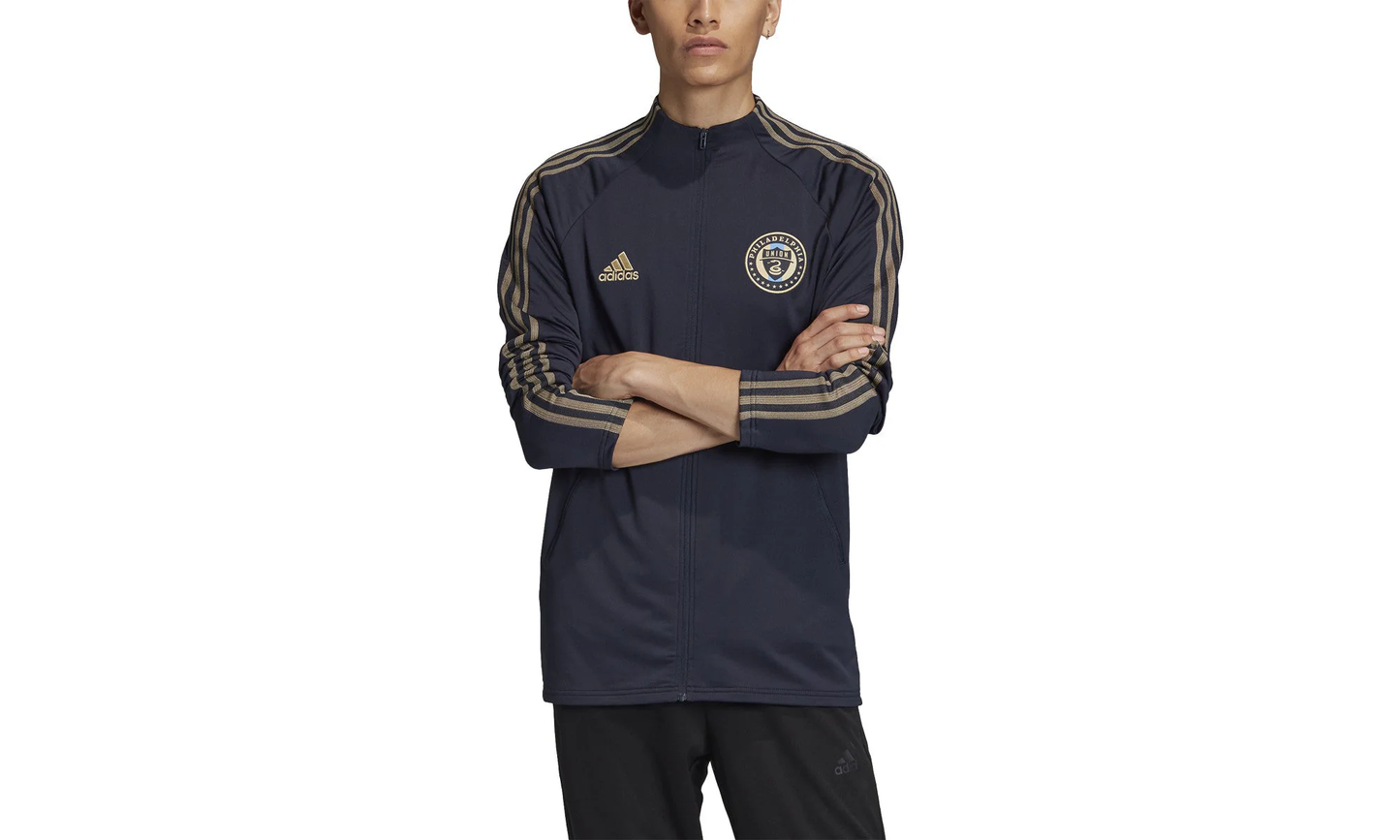 Philadelphia Union Anthem Jacket "Night Navy / Light Fossil Gold" FI1442